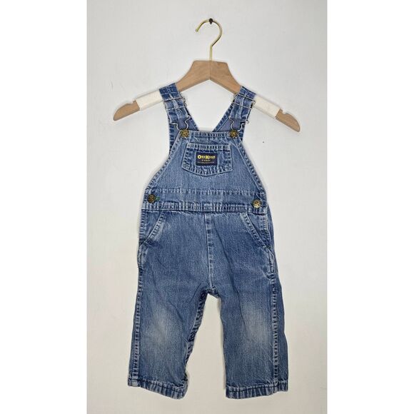 Vintage OshKosh Overalls Size 24 Months Vestbak Denim Blue USA - Picture 1 of 7